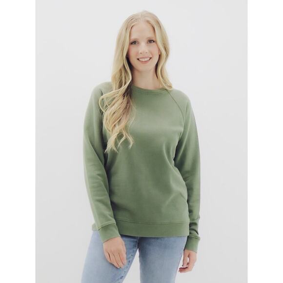 Thread & Supply Women's Green Jaime Crew Neck Long Sleeves Sweatshirt Size Large - Picture 1 of 7